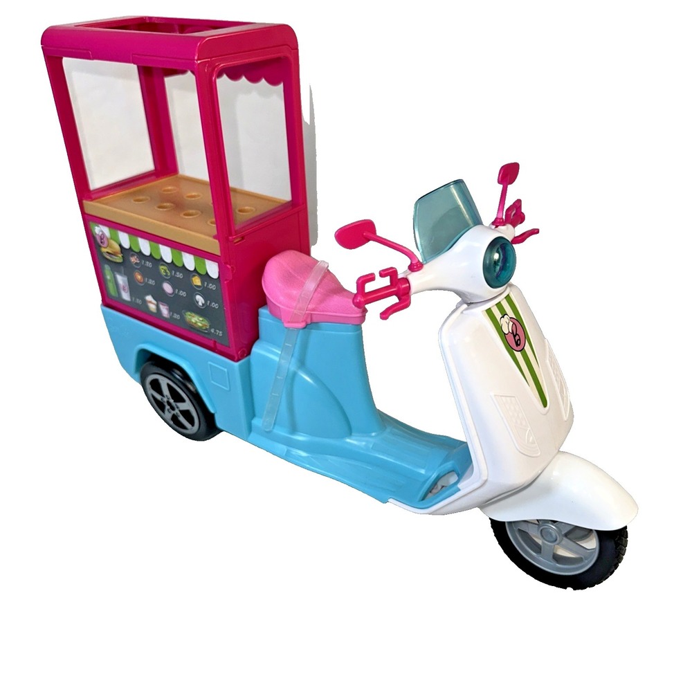 BARBIE BISTRO CART MOPED SCOOTER VESPA  EXCELLENT CONDITION